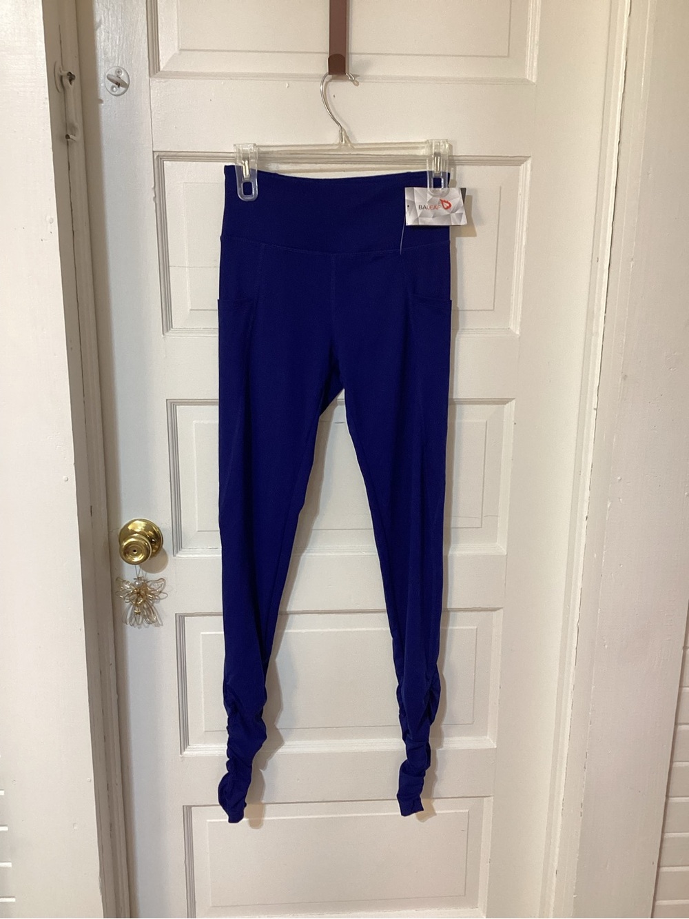 Baleaf Girls' Deep Blue Twist-Hem Leggings
